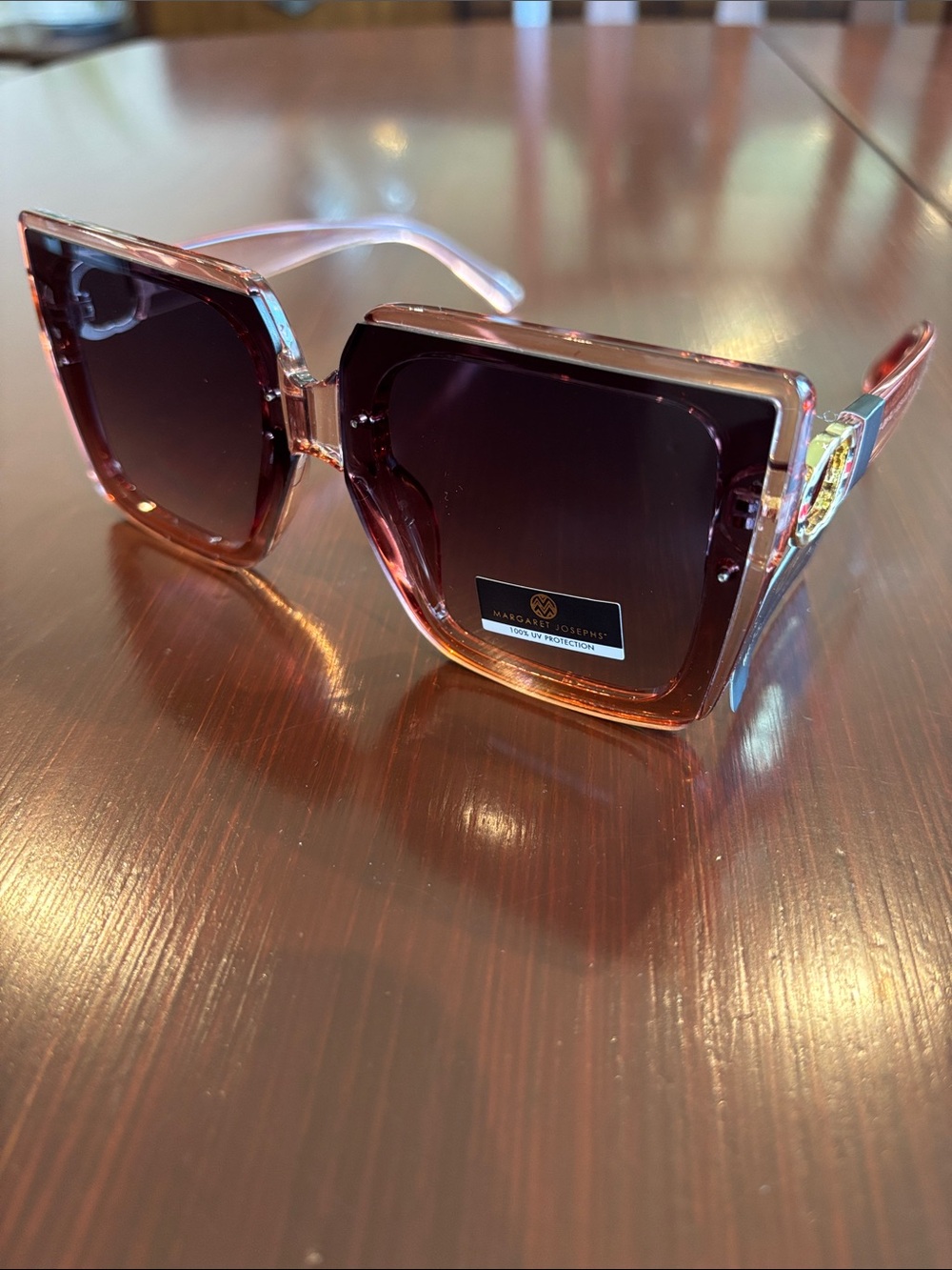 Margaret Josephs 100% UV protect,rose pink frame & gradient lens,gold accent arm